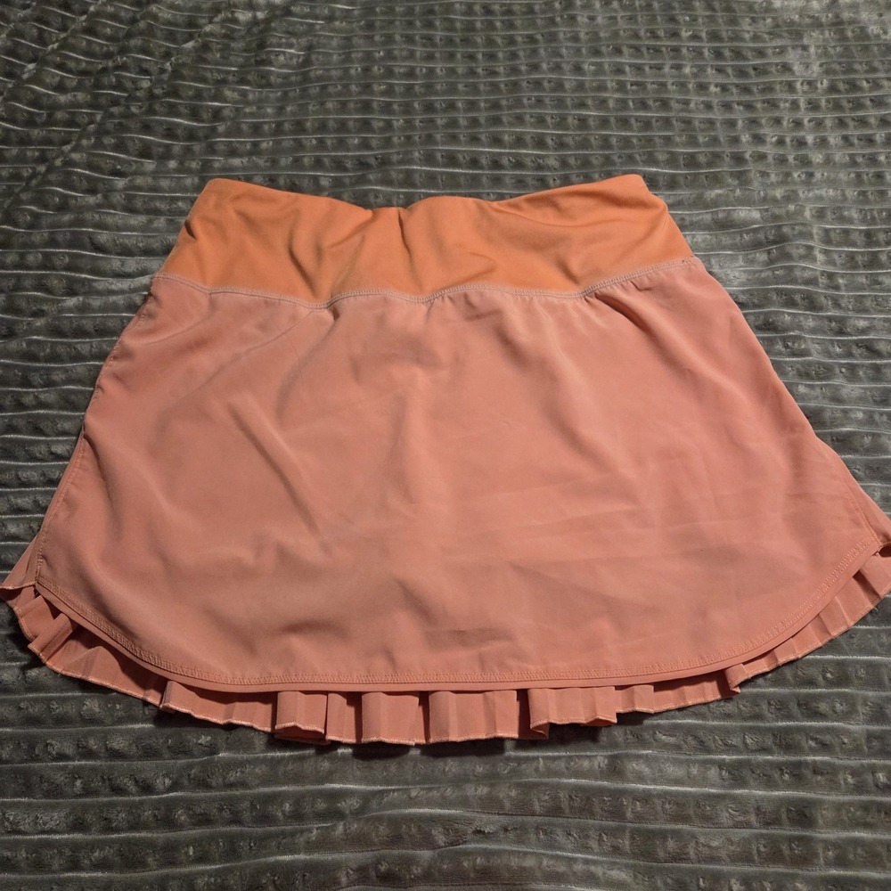 Baleaf Women's Pleated Athletic Tennis Skort Coral Orange Golf Running Skirt L
